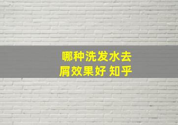 哪种洗发水去屑效果好 知乎